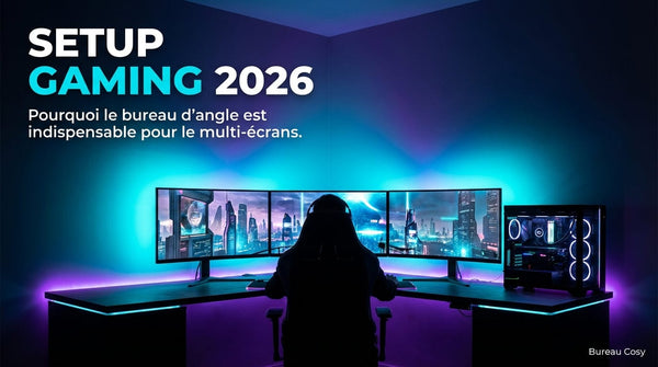 Setup Gaming 2026 : Pourquoi le bureau d'angle est indispensable pour le multi-écrans