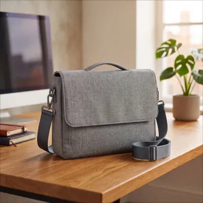 Collection de sacoches ordinateur grises et minimalistes pour PC portable.