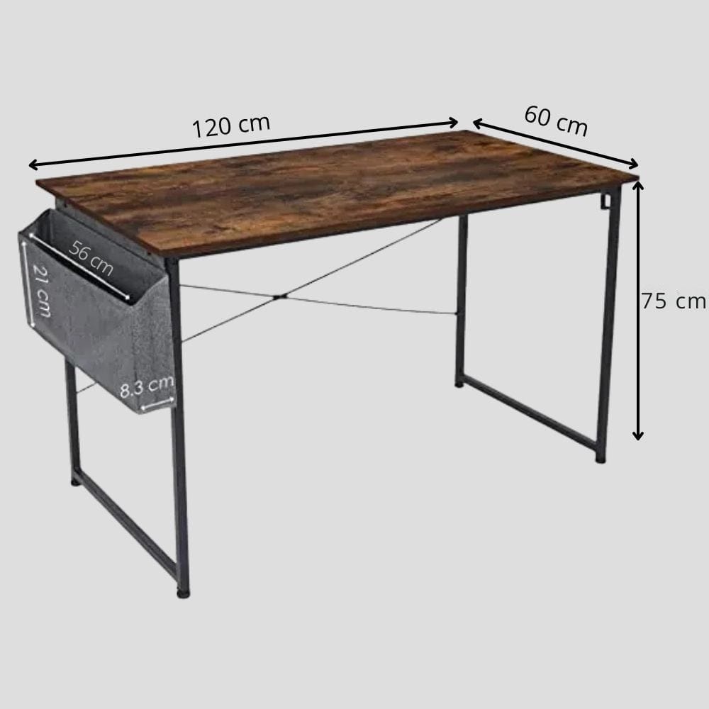 120 x 60 cm Marron Bureau Bois MDF Compact avec Rangement - 100cm/120cm
