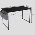 120 x 60 cm Noir Bureau Bois MDF Compact avec Rangement - 100cm/120cm