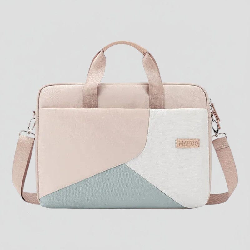 14 pouces / Rose Sacoche Ordinateur Pour Femme 15,6 Pouces Design Géométrique Rose Poudré avec Protection Anti-Choc