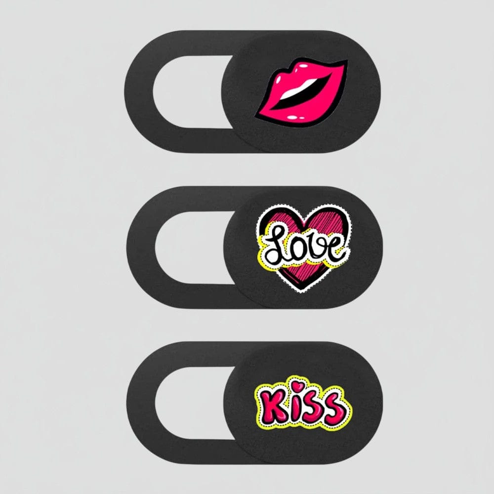 3 pièces A Cache Webcam Ultra-Mince avec Designs Romantiques - Protection de Vie Privée