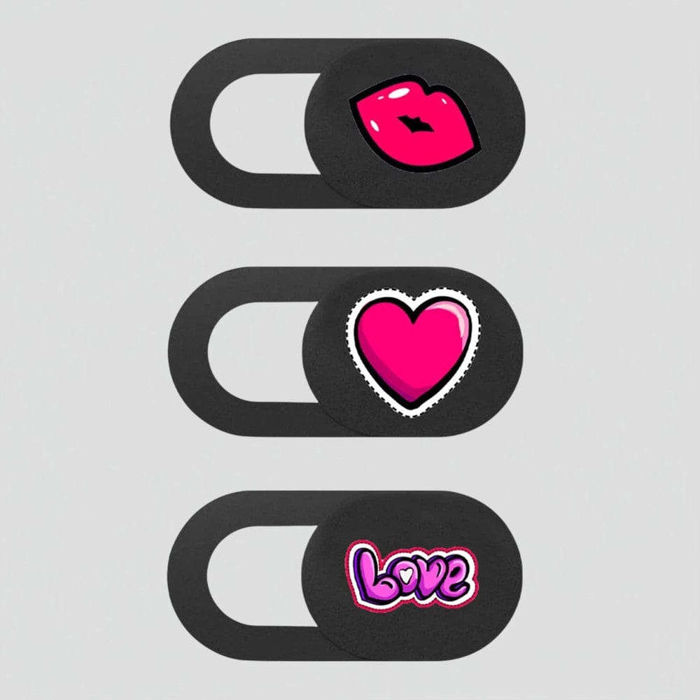 3 pièces B Cache Webcam Ultra-Mince avec Designs Romantiques - Protection de Vie Privée