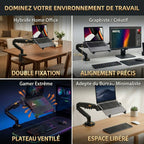 Mosaïque montrant le NB Elite Air-Flow dans différents contextes : télétravail, gaming, graphisme et bureau minimaliste.