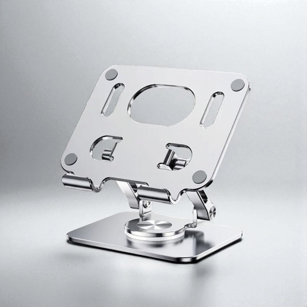 Argent Support Tablette Ajustable 360° Aluminium - Station de Travail Ergonomique