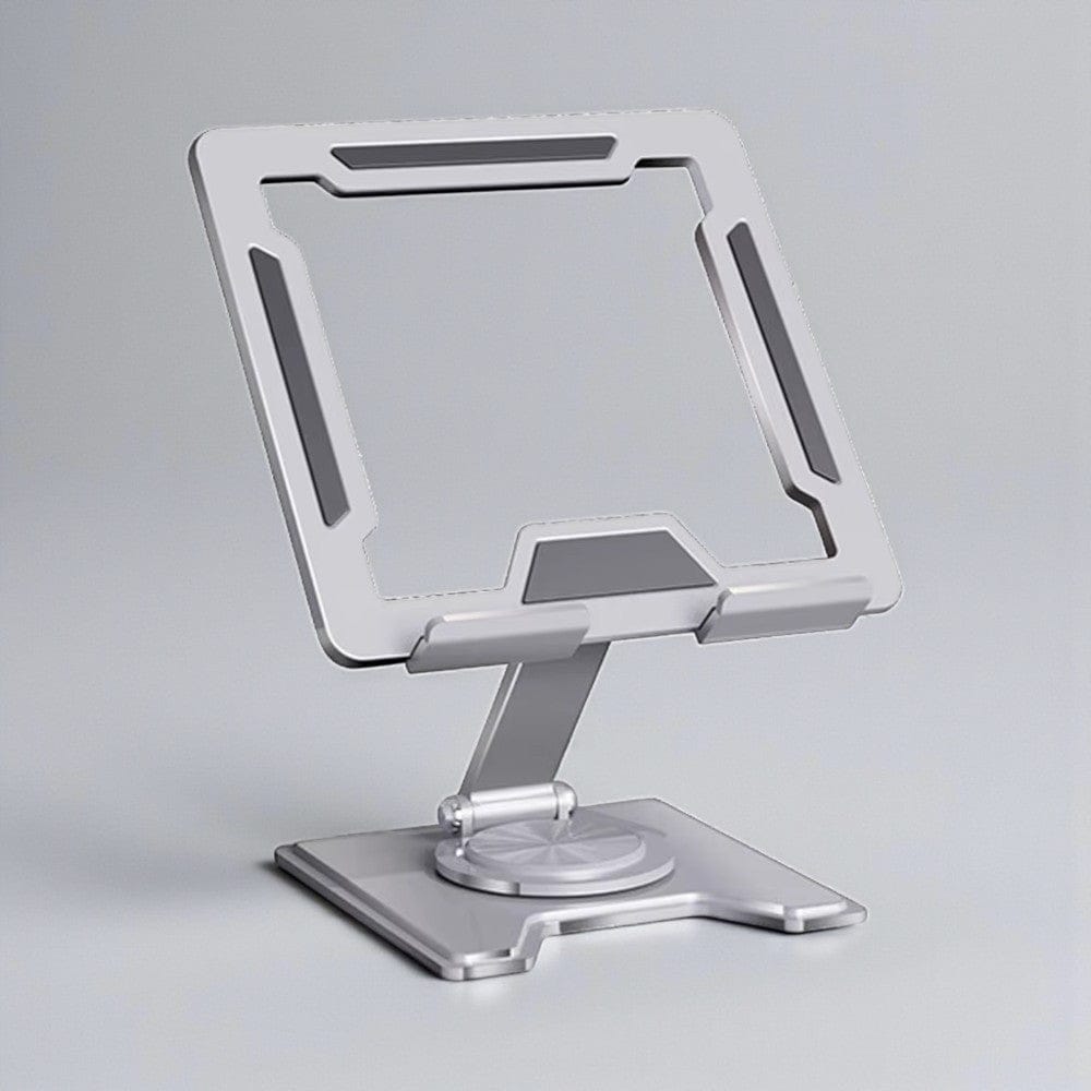Argent Support Tablette Ajustable en Métal - Station de Travail Ergonomique Pliante et Rotative