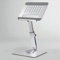 Argent Support Tablette Réglable en Aluminium 360° - Station de Travail Ergonomique 4-14 Pouces