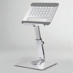 Argent Support Tablette Réglable en Aluminium 360° - Station de Travail Ergonomique 4-14 Pouces