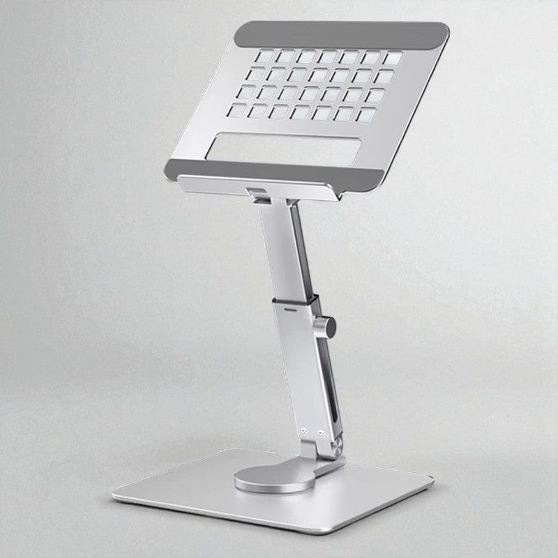 Argent Support Tablette Réglable en Aluminium 360° - Station de Travail Ergonomique 4-14 Pouces