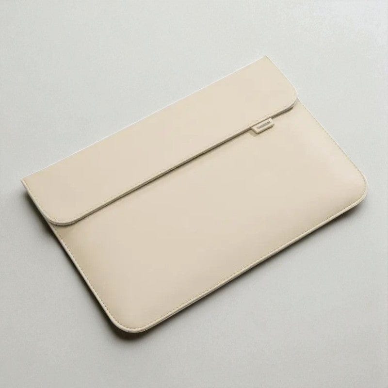 Beige / 15 pouces Pochette Ordinateur Magnétique Premium Cuir PU 13-16 Pouces