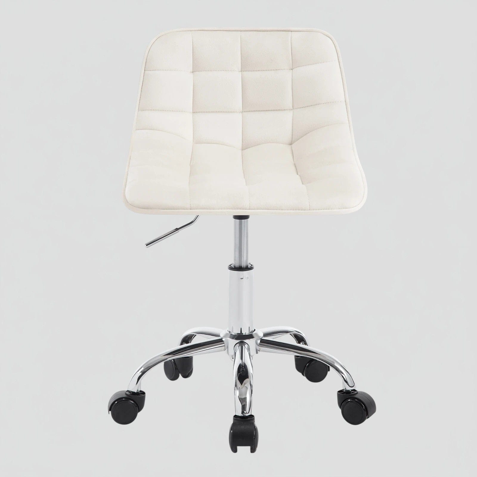 Beige Chaise de Bureau Pivotante en Velours avec Dossier Ergonomique et Réglage en Hauteur