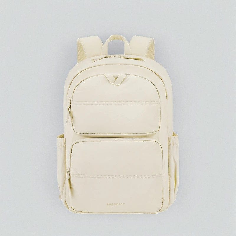 Beige Sac à Dos Ordinateur Femme Grande Capacité Style Décontracté