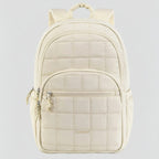 Beige Sac À Dos Ordinateur Femme Matelassé 15,6 Pouces