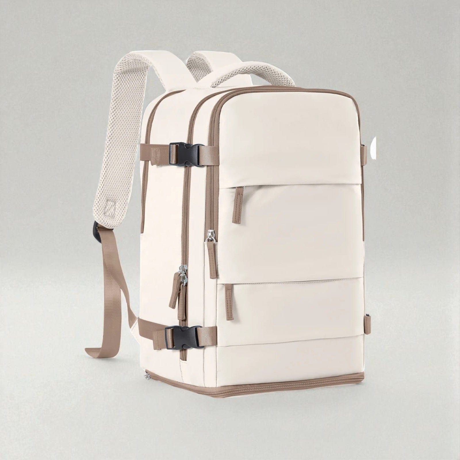 Beige Sac À Dos Ordinateur Femme Multifonction Voyage 40x25x20cm