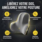 Infographie des bénéfices santé : maintien paravertébral et absorption de pression par le MorphoSpine Pro.