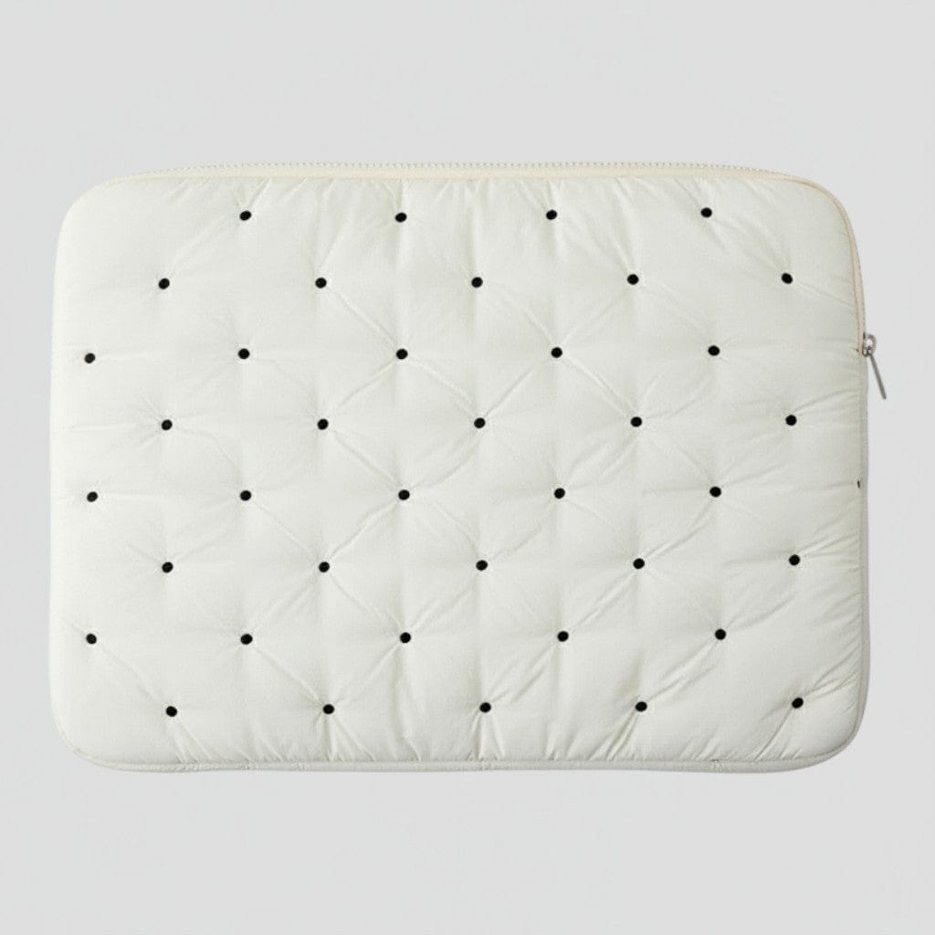 Blanc / 15-16 pouces Housse Ordinateur Femme Matelassée À Pois 9 À 16 Pouces
