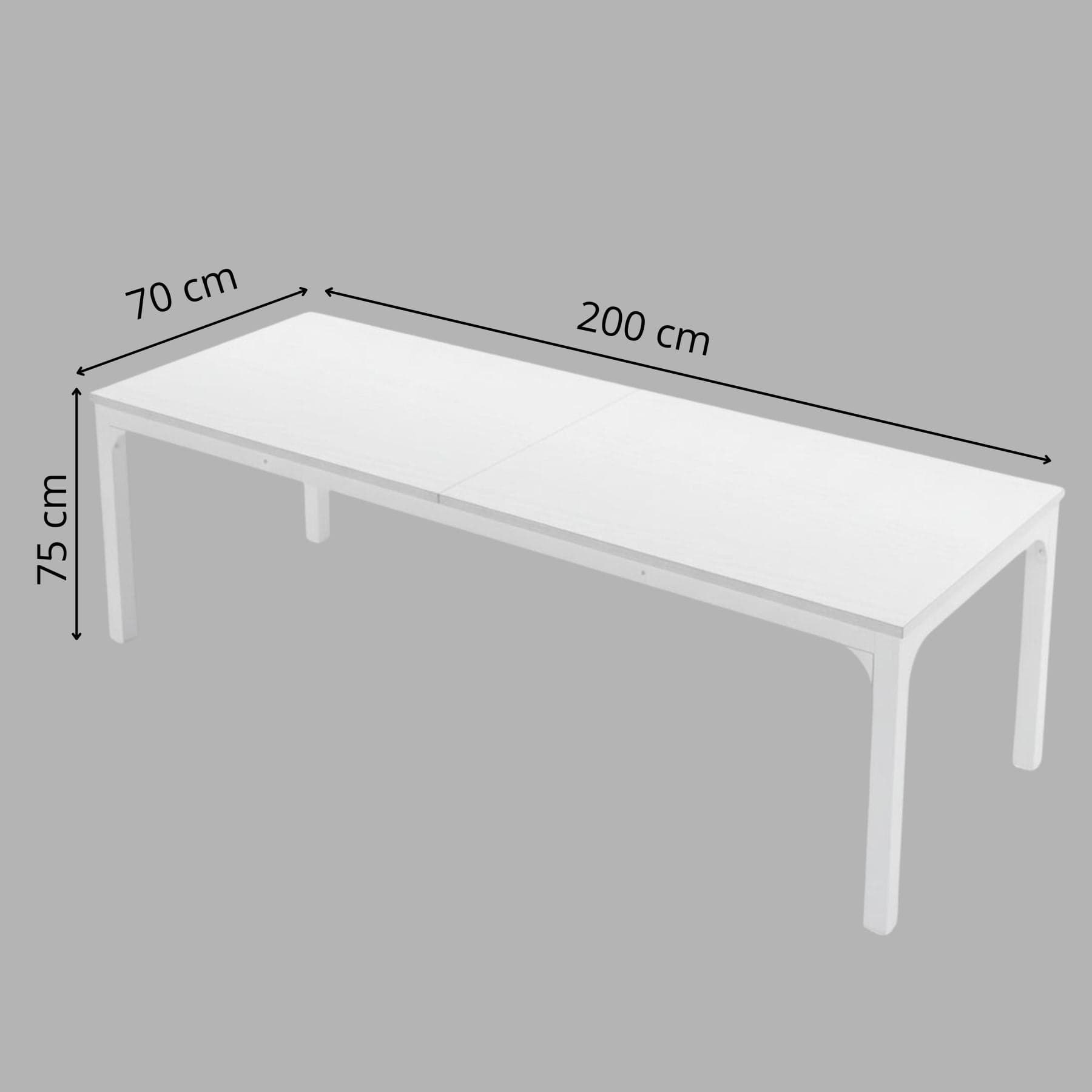 Blanc Bureau Bois Double 200 cm - Station de Travail 2 Personnes