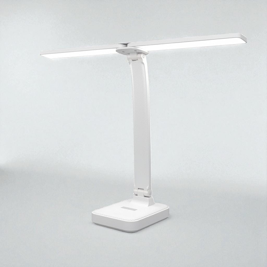 Blanc Lampe de Bureau LED Pliable à Gradation Continue - Protection Oculaire et Batterie Rechargeable