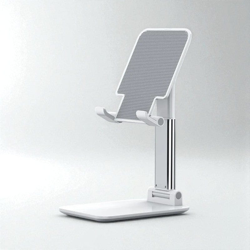 Blanc Support Téléphone Pliable et Réglable Angle et Hauteur | Base Stable avec Antidérapant