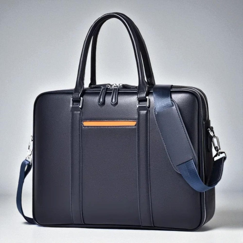 Bleu foncé Sacoche 0rdinateur Pour Homme - Style Business 13 À 16 Pouces
