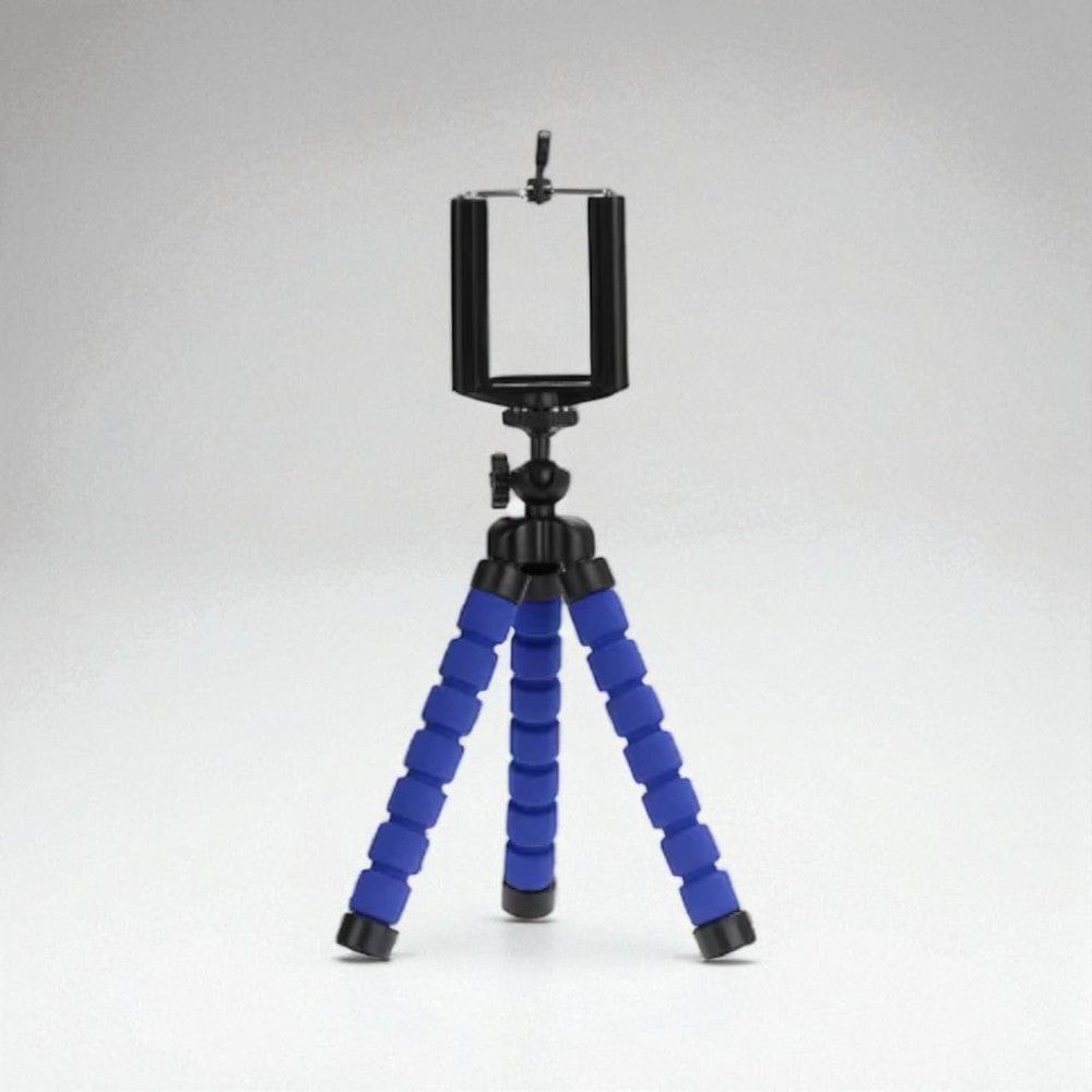 Bleu Trépied Téléphone Flexible Mini Octopus - Support Smartphone Universel avec Télécommande Bluetooth