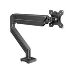 Bras articulé pour écran PC noir haute résistance, compatible VESA 75/100, design robuste.