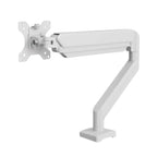 Support d'écran PC articulé AeroFlex Pro en version acier blanc - Vue de studio sur fond blanc.