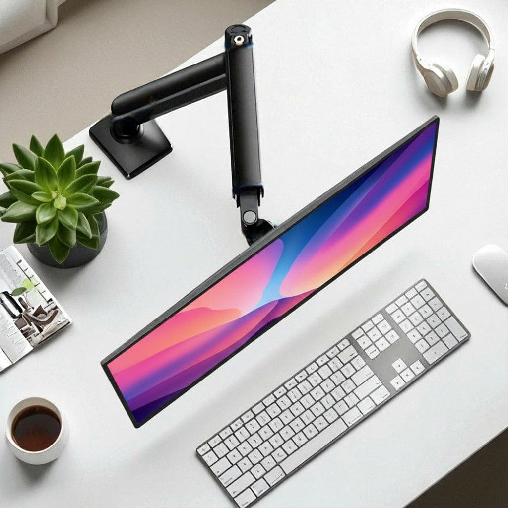 Bras Écran PC Articulé Réglable 14-32 Pouces - Support Bureau Ergonomique