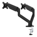 Bras écran PC double DualForce Pro en finition aluminium noir mat sur fond blanc