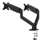 Bras écran PC double DualForce Pro en finition aluminium noir mat sur fond blanc