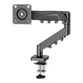 Bras écran PC ZenMotion Pro en finition fer forgé noir, support articulé robuste avec fixation bureau.