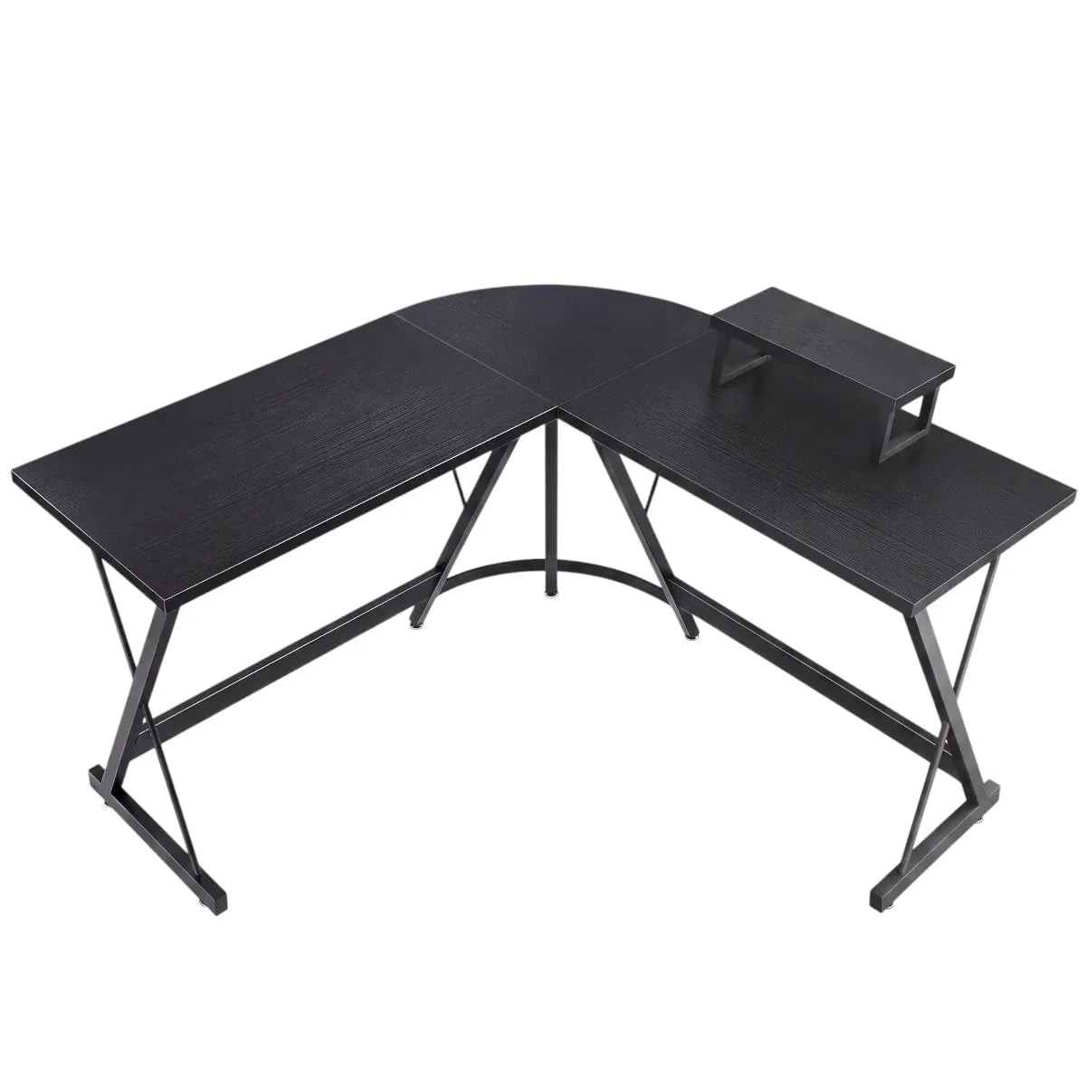 Photo studio principale sur fond blanc du bureau d'angle Apex-X avec sa finition effet carbone