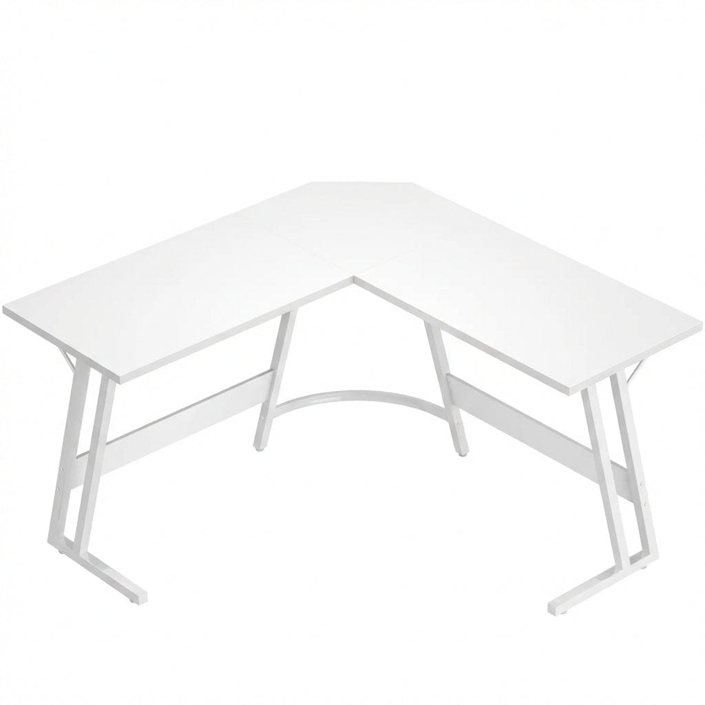 Vue d'ensemble du bureau d'angle blanc KRYON 130x130x75