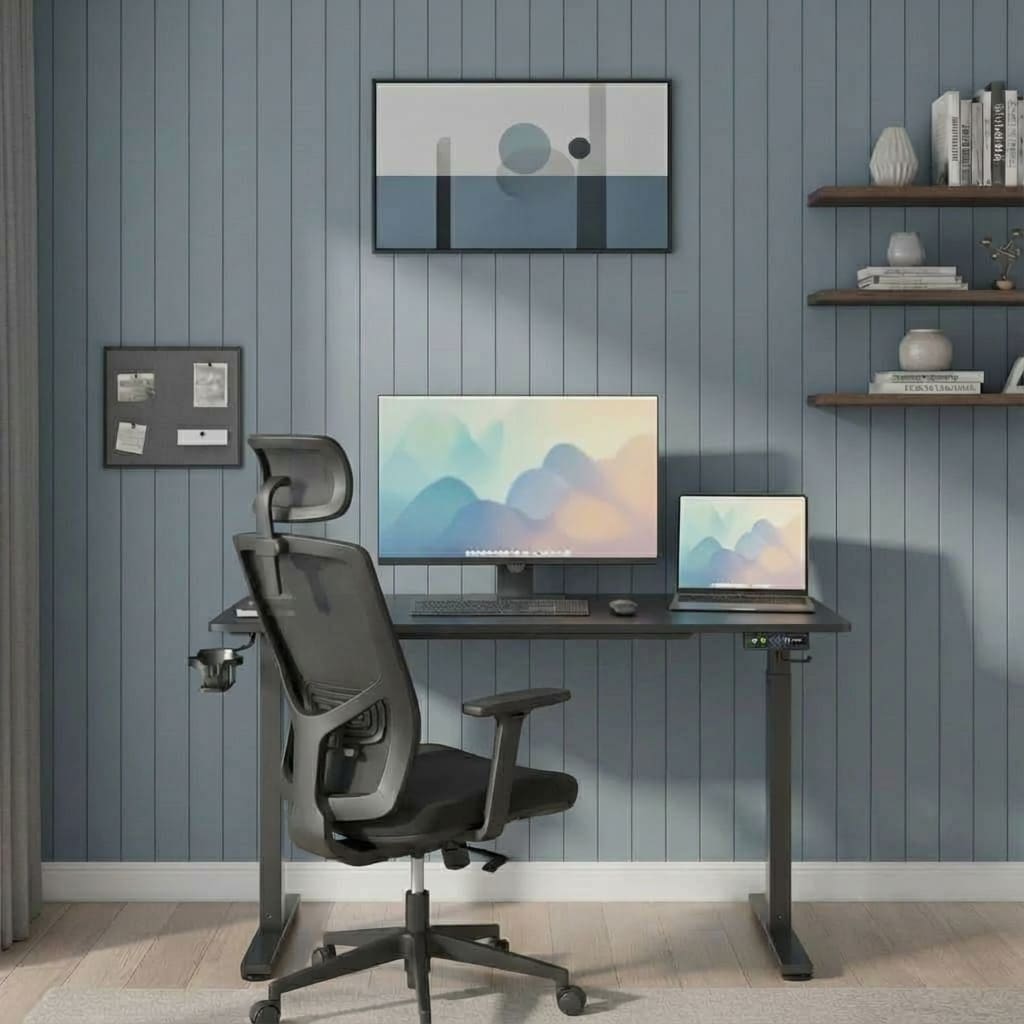 Bureau Assis Debout Électrique 120×60 cm - Réglage de Hauteur Intelligent avec Mémoire de Positions