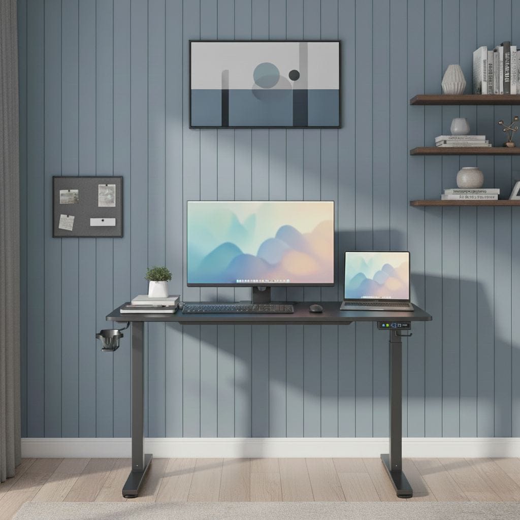 Bureau Assis Debout Électrique 120×60 cm - Réglage de Hauteur Intelligent avec Mémoire de Positions
