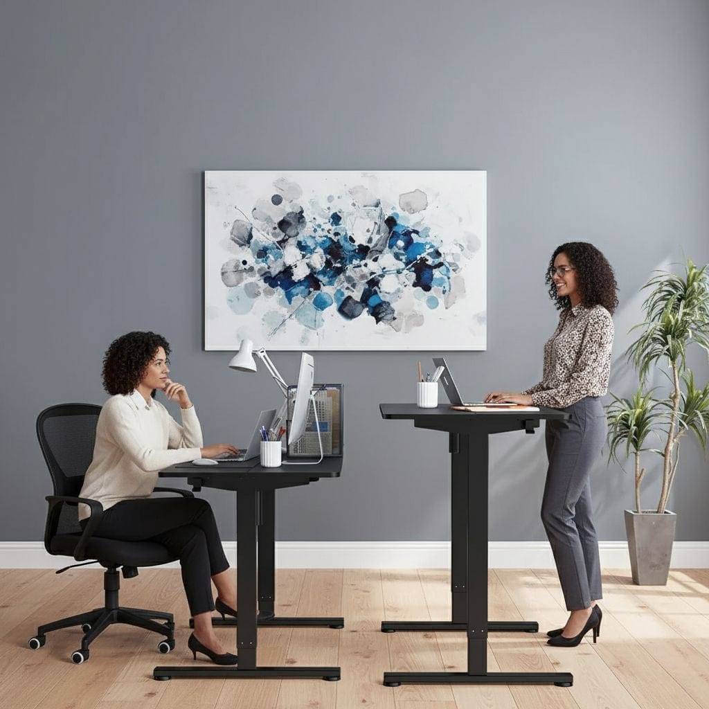 Bureau Assis Debout Électrique 120×60 cm - Réglage de Hauteur Intelligent avec Mémoire de Positions