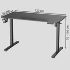 Bureau Assis Debout Électrique 120×60 cm - Réglage de Hauteur Intelligent avec Mémoire de Positions