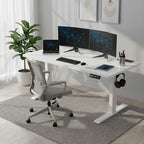 Bureau Assis Debout Électrique Réglable en Hauteur 140-160 cm avec Moteur Silencieux