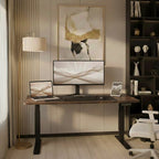 Bureau Assis Debout Électrique Réglable en Hauteur avec Port USB, Fonction Mémoire et Porte Casque Latéral