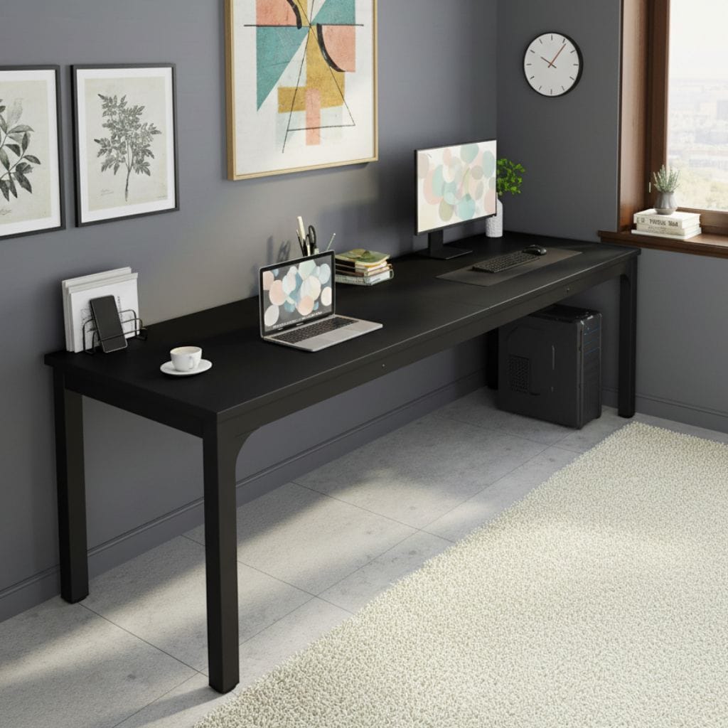 Bureau Bois Double 200 cm - Station de Travail 2 Personnes