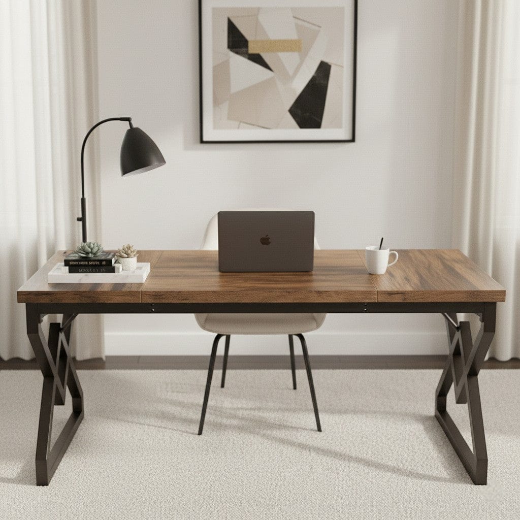 Bureau Bois Exécutif Style Industriel - 160cm