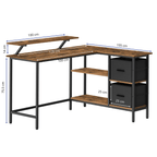 Bureau d'Angle avec Rangements et Support Écran Ergonomique - Configuration en L Réversible