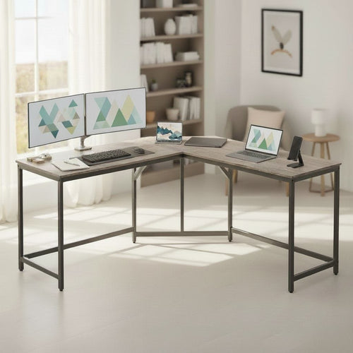 Bureau d'Angle en L 149x149 cm - Station de Travail Gain d'Espace pour Home Office