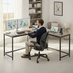 Bureau d'Angle en L 149x149 cm - Station de Travail Gain d'Espace pour Home Office