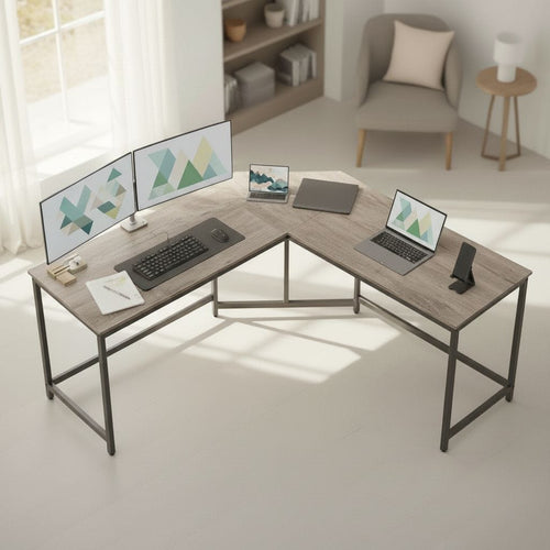 Bureau d'Angle en L 149x149 cm - Station de Travail Gain d'Espace pour Home Office