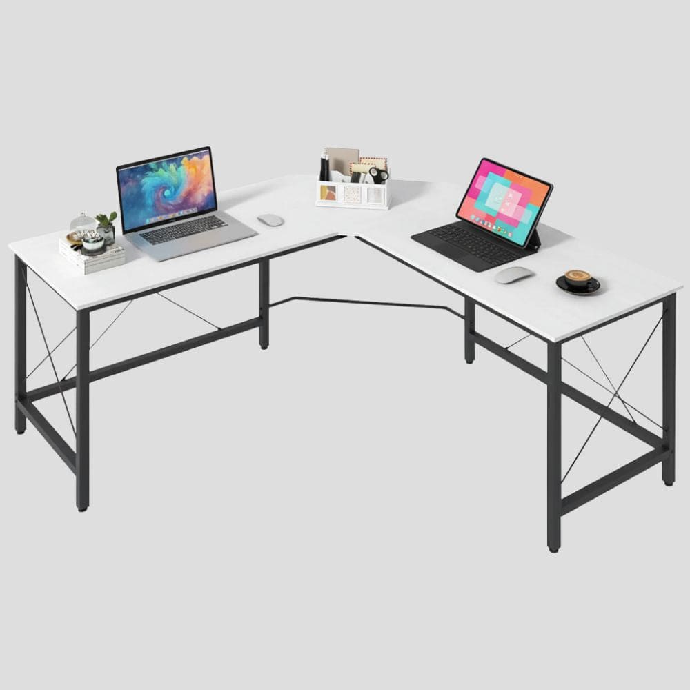 Bureau d'Angle en L 150x150 cm - Structure Métallique Renforcée