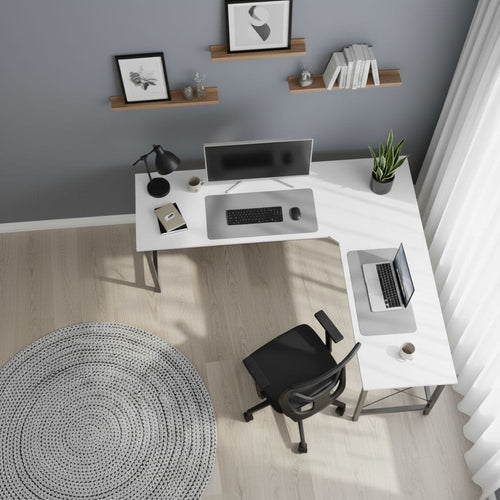 Bureau d'Angle en L 150x150 cm - Structure Métallique Renforcée