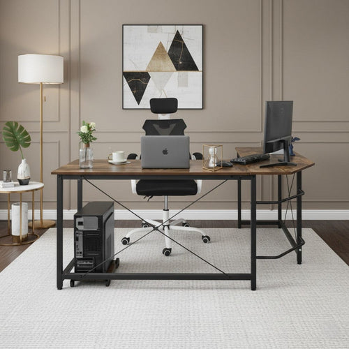 Bureau d'Angle en L 170cm - Station de Travail Gaming et Télétravail