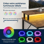 Rétroéclairage LED RGB ajustable sous le réhausseur d'écran du bureau gaming Volta
