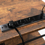 Bureau d'Angle Industriel 140/230 cm avec Rangements et Hub Électrique Intégré